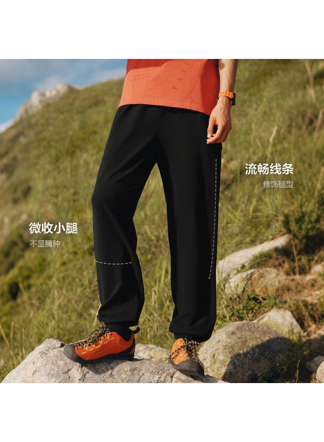 Waxbird Mall Same Style] Men's Wear 2025 Autumn Waffle Knit Texture Color-blocking Drawstring Tapered Men's Casual Pants - Image 3