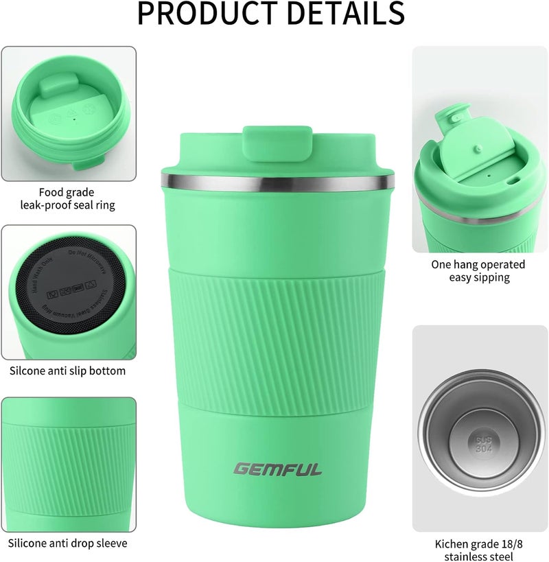 GEMFUL Insulated Coffee Tumbler 380ml Portable Spill Proof for Travel Outdoor - Image 4