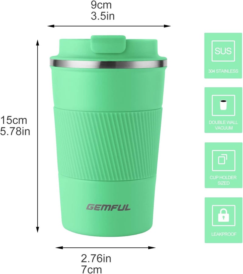 GEMFUL Insulated Coffee Tumbler 380ml Portable Spill Proof for Travel Outdoor - Image 2