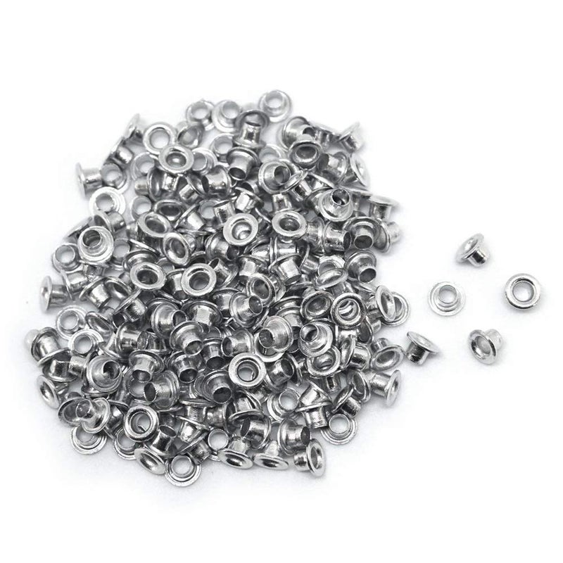 FoRapid 3mm18 Aluminum Quicklet EyeletsScrapbookingBirthday Wedding Baby Greeting Holiday CardPaper CraftLuggage Cruise TagDIY AlbumClothing etc200 PCS Silver