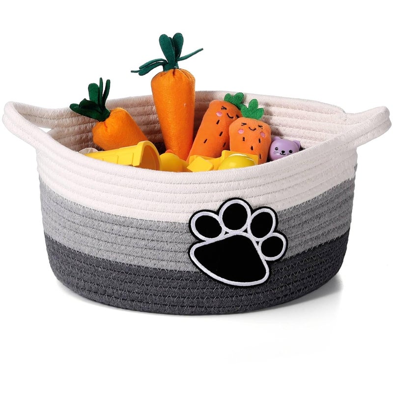 Perthlin Cute Dog Basket Cat Storage with Handles Decorative Basket for Dog Gift 118 x 1181 x 591 InchGray - Image 1