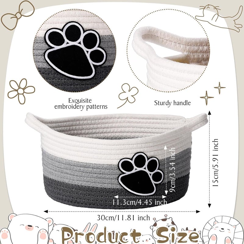 Perthlin Cute Dog Basket Cat Storage with Handles Decorative Basket for Dog Gift 118 x 1181 x 591 InchGray - Image 3