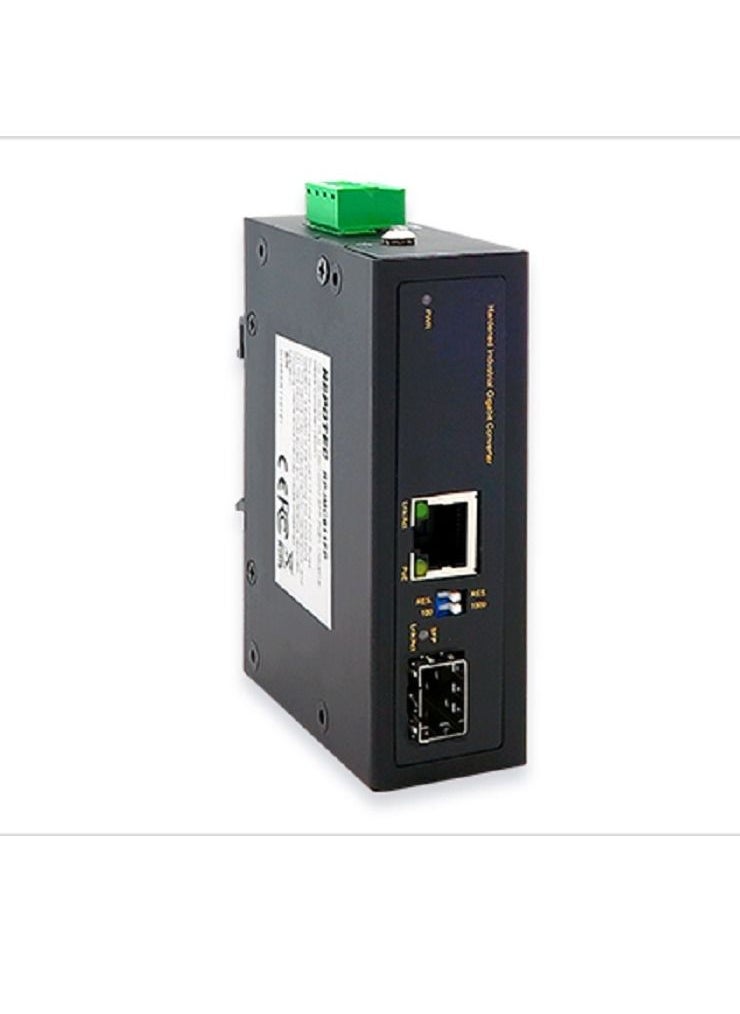 REPOTEC RP-IMC811FP: 10/100/1000Base-TX to 100/1000Base-X SFP Industrial PoE+ Media Converter  - Image 1