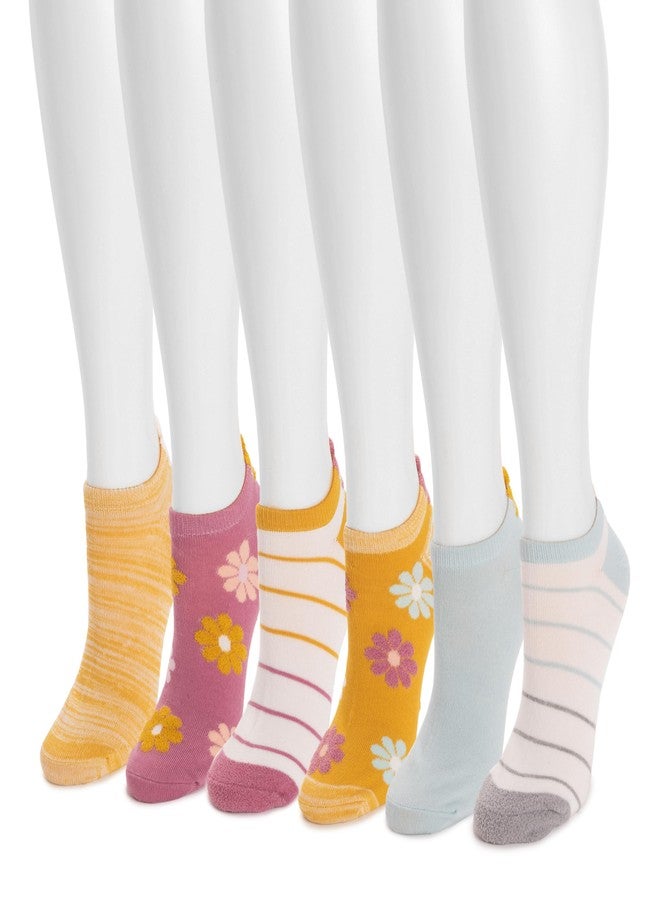 MUK LUKS Women's 6 Pack 3D Tab Low Cut Socks, Multi, OS (6-11) - Image 2