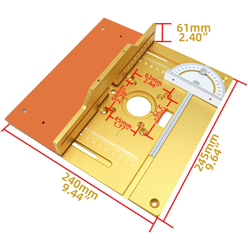 Set of 3 Router Table Insert Plate Aluminum Alloy Wood Milling Flip Board Trimming Machine Engraving Auxiliary Tool Woodworking Benches - Image 2