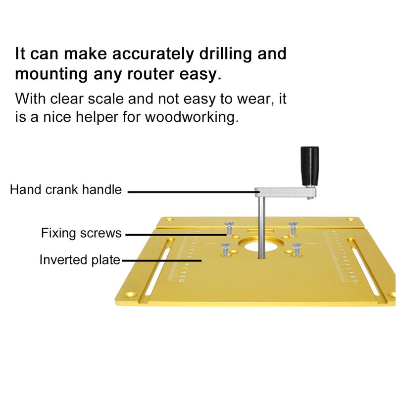 Set of 3 Router Table Insert Plate Aluminum Alloy Wood Milling Flip Board Trimming Machine Engraving Auxiliary Tool Woodworking Benches - Image 5