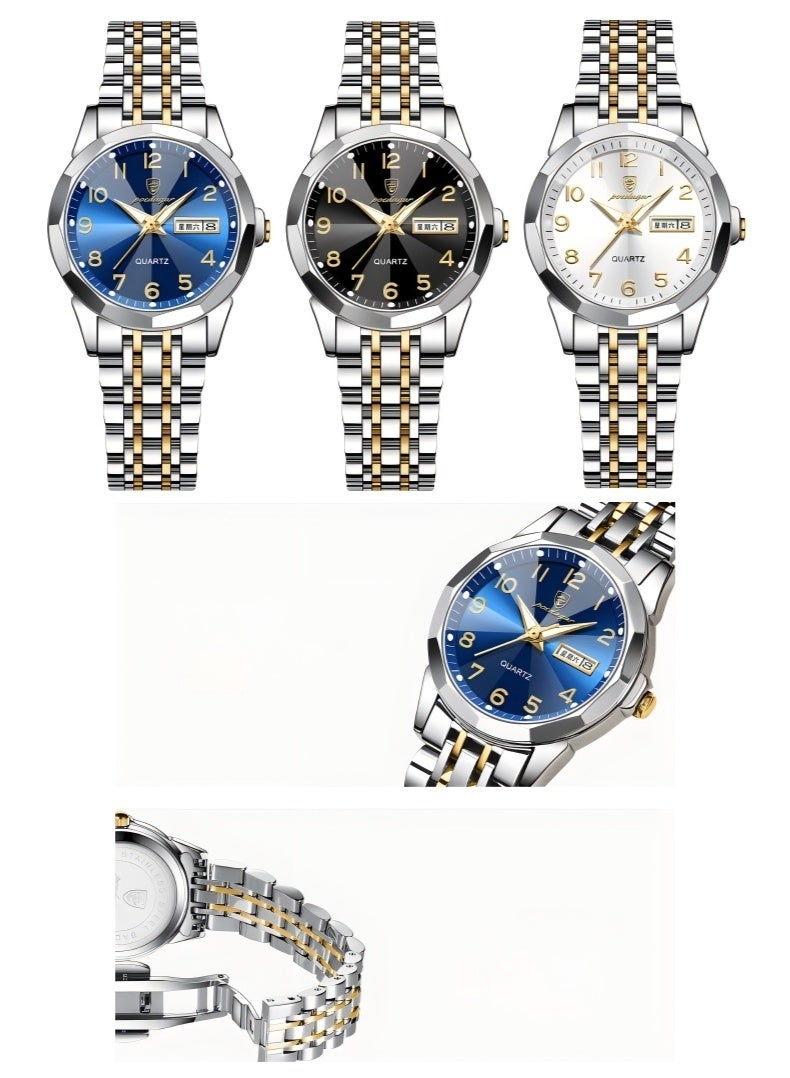 POEDAGAR Watch For Women Stainless Steel Quartz Luminous Water Resistant Watch - Image 5