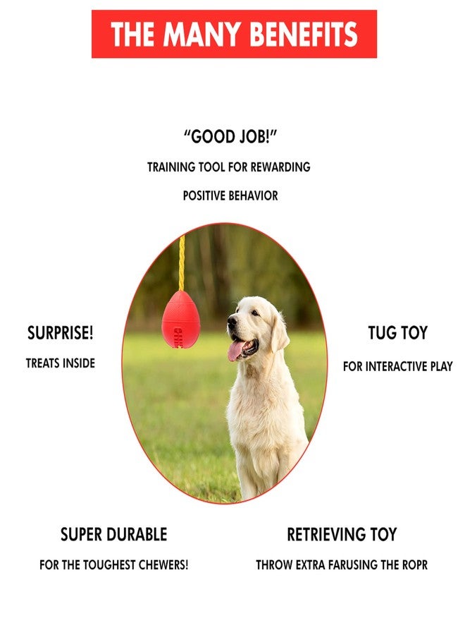 Pawsindia Attractive Bomb Durable Dog Treat Toy | Natural Rubber Toy Non-Toxic, Durable Tough Toy | Fetch, Play, Tug for Medium and Large Dogs-Red for All Breeds - Image 4