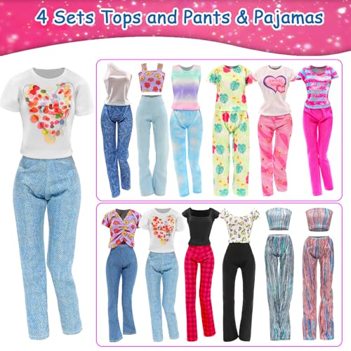 Barwa 10 Sets Doll Clothes Hooded Sports Suit Casual Outfits Tops and Pants Doll Pajamas for 11.5 inch Girls Dolls - Image 4