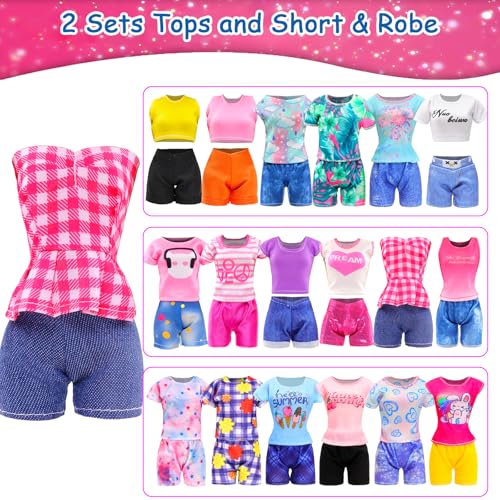 Barwa 10 Sets Doll Clothes Hooded Sports Suit Casual Outfits Tops and Pants Doll Pajamas for 11.5 inch Girls Dolls - Image 5