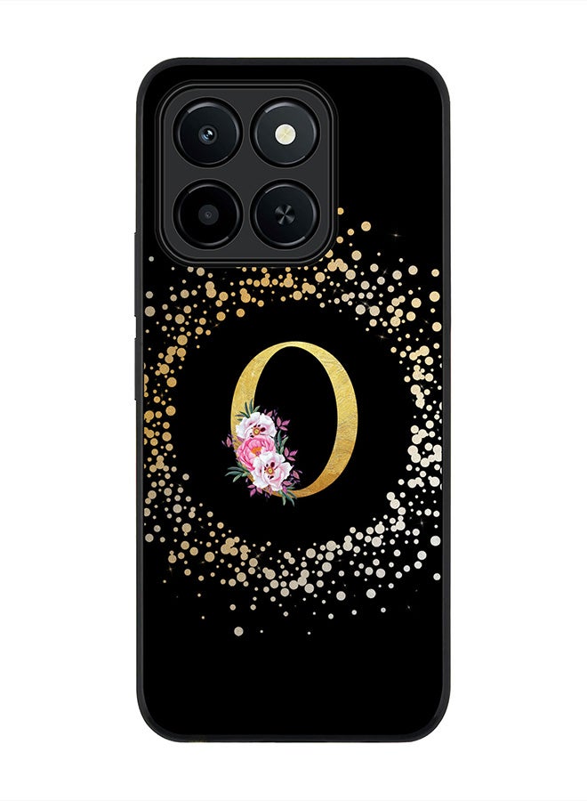 Stylizedd For Honor X6c Case,Slim fit Camera Protection, Shockproof Thin Phone cover  - Custom Monogram Floral - O ( Black ) - Image 1