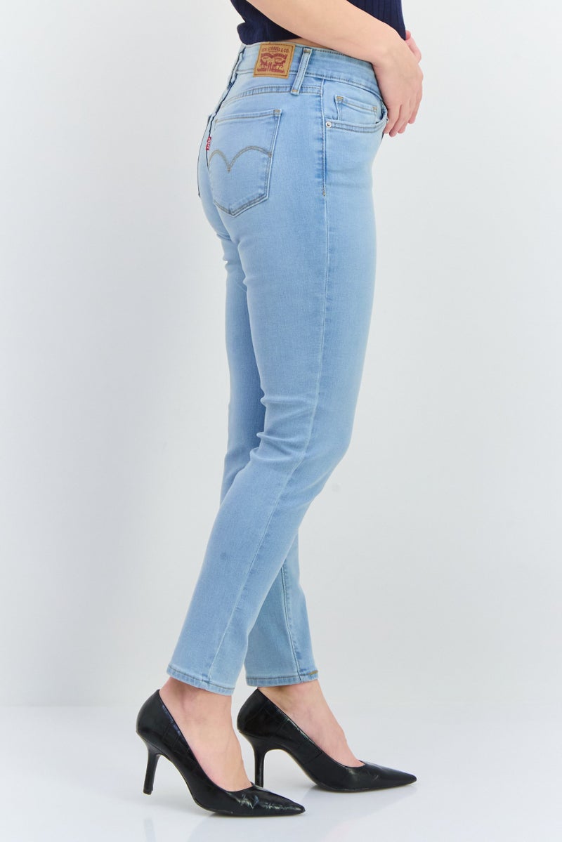 Levi's Women Skinny Fit Mid Rise Stretch Jeans, Light Blue - Image 2