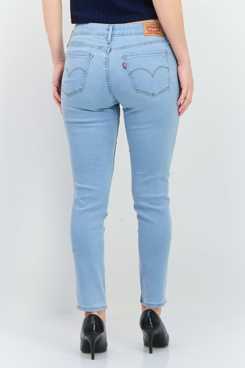 Levi's Women Skinny Fit Mid Rise Stretch Jeans, Light Blue - Image 3