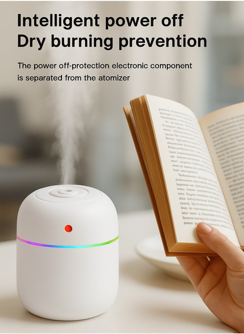 Generic Colorful USB Charging Portable Air Humidifier With LED Night Lamp - Mood Light for Bedroom, Living Room, Office Desk, Car  - Image 1