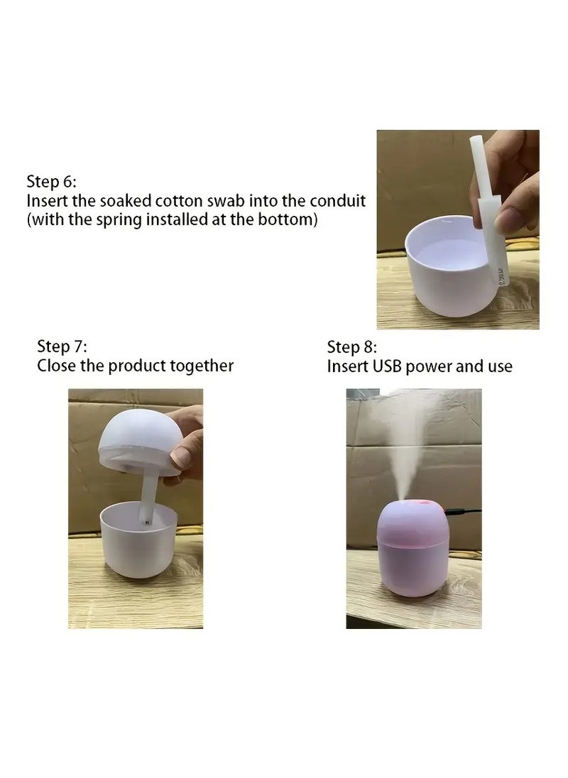 Generic Colorful USB Charging Portable Air Humidifier With LED Night Lamp - Mood Light for Bedroom, Living Room, Office Desk, Car  - Image 4