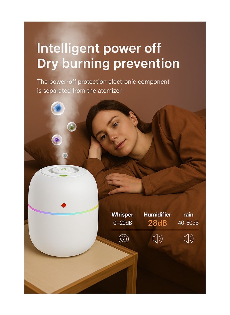 Generic Colorful USB Charging Portable Air Humidifier With LED Night Lamp - Mood Light for Bedroom, Living Room, Office Desk, Car  - Image 5