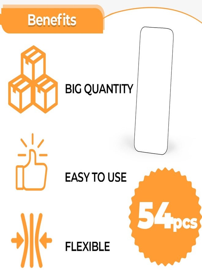 Mositear 54pcs Magnetic Dry Erase Labels White Name Tags Flexible Reusable Magnetic Label Stickers for White Board Refrigerator Locker Size 3.2"x1.2" - Image 2