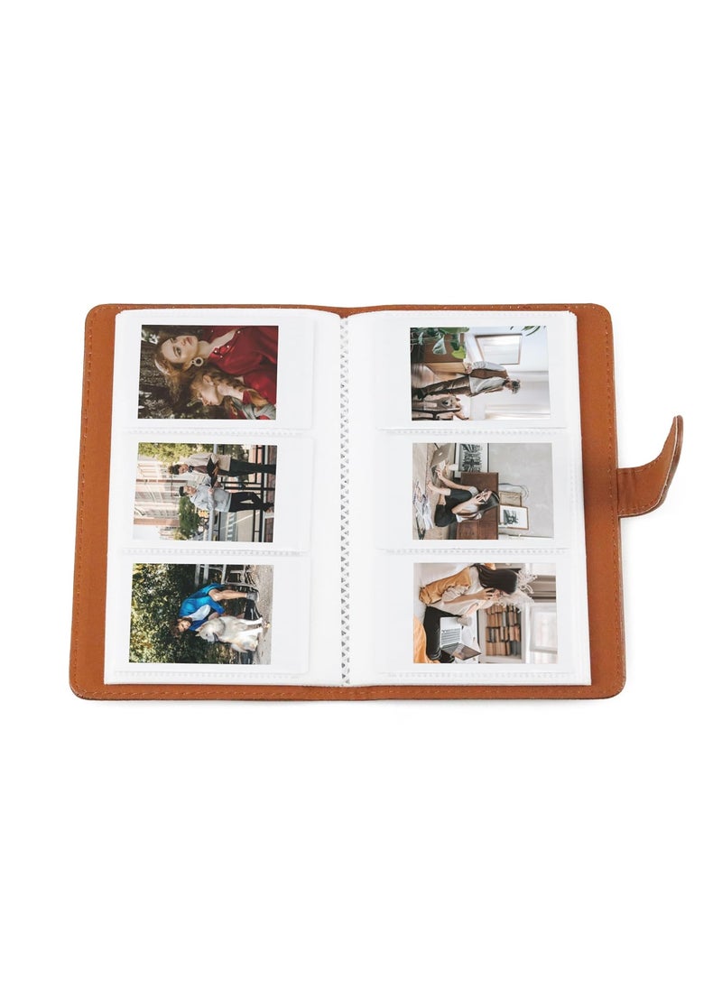 ZIKKON ZIKKON 2x3 inch Mini Photo Album 96 Photo Pocket Storage Album for fujifilm instax mini film used in Mini 12119 907099Liplay Evo Mini 3 Photo CardsTickets Business CardsBrown  - Image 5