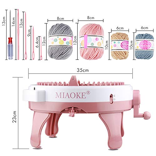 MIAOKE Knitting Machine, 48 Needles King Size Smart Weaving Loom Knitting Round Loom, Smart Knitting Board Rotating Double Knit Loom Machine, DIY Knitting Loom Machines Weaving Loom Kit for Adults Or Kids - Image 4