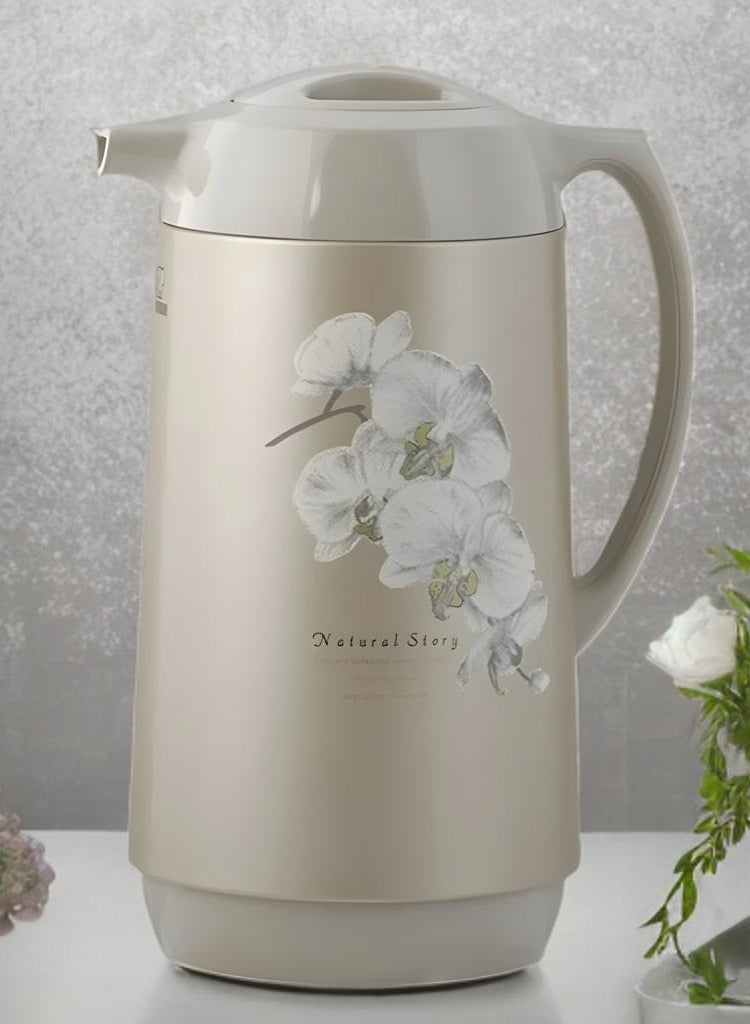 زوجيروشي ترمس  - زوجيروشي ياباني - أبو فيل  - سعة 1 لتر - لون بيج - Image 1