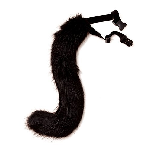 JUNBOON Faux Fur Fox Tail for Cosplay Costume Halloween Party (Black) - Image 1