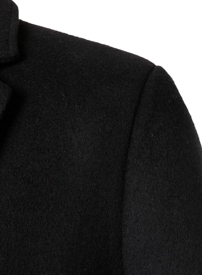 FANARCHER Menâ€™s Wool Blend Pea Coat Casual Long Jacket Single Breasted Overcoat Notched Collar Winter Trench Coat - Image 5
