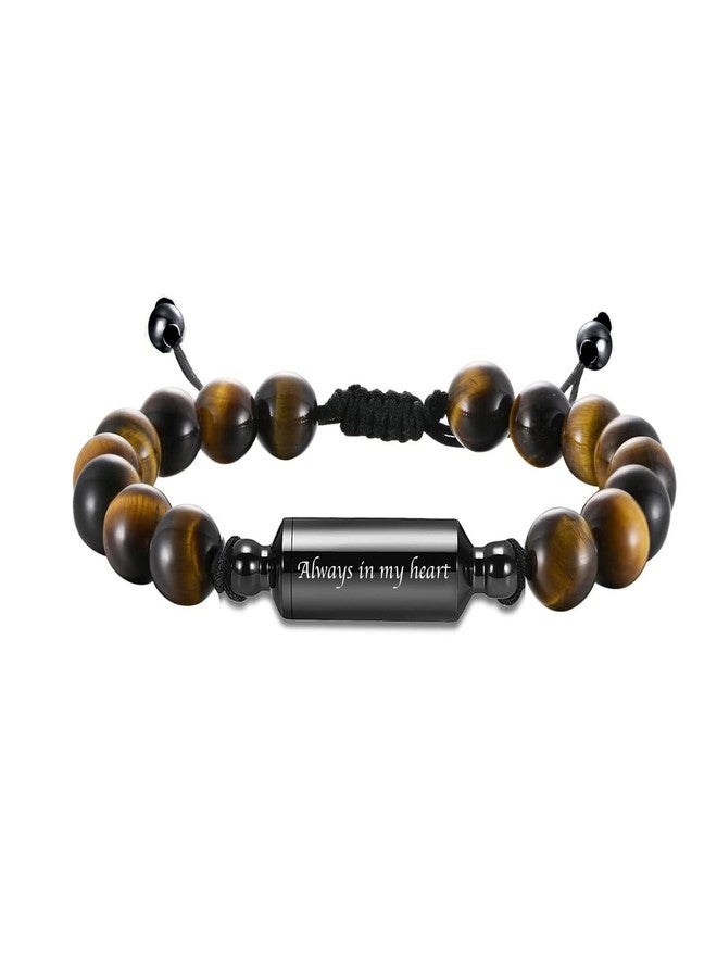 Hearbeingt Cremation Jewelry Urn Bracelet for Ashes Braided Rope Beads Cremation Bangle Chakra Healing Balancing Memorial Keepsake Ashes Bracelet for Women Men - Image 1
