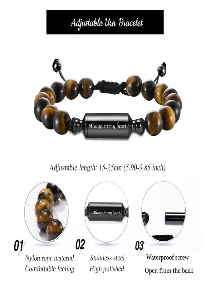 Hearbeingt Cremation Jewelry Urn Bracelet for Ashes Braided Rope Beads Cremation Bangle Chakra Healing Balancing Memorial Keepsake Ashes Bracelet for Women Men - Image 2