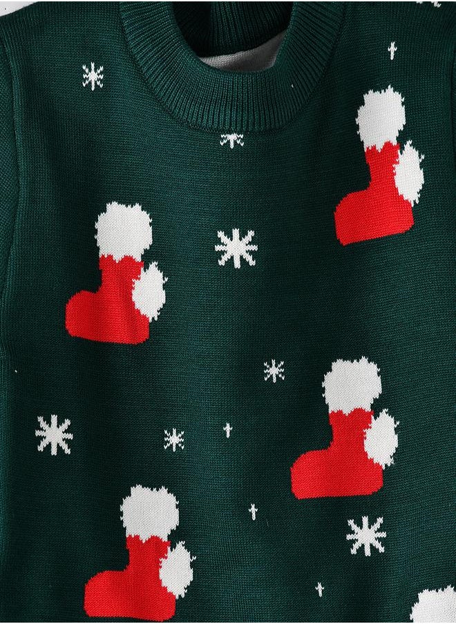 Stocking Printed Green Christmas Sweater - pzsku/ZFFA3F537FFF36445462CZ/45/_/1732721969/e0444aba-a374-43bf-899b-8efb1c168909