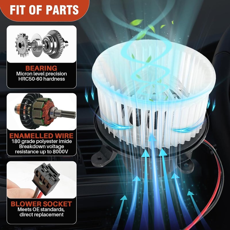 COOLIGO Front AC Heater Blower Motor with Fan for Porsche Panamera 2010-2016 - Image 2
