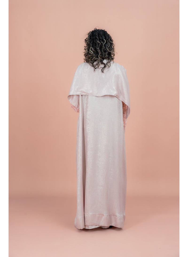 اكسا جلابية جلامور بتصميم عصري وردي - Image 4