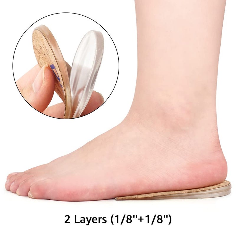 Dr.Foot دعامة كعب د. فوت لتفاوت طول الساقين، نعل لزيادة الطول لكعب القدم، آلام الكعب، إصابات رياضية، والتهاب وتر العرقوب (2 طبقات: صغير - للنساء 4.5-9.5 | للرجال 6-8.5) - Image 4