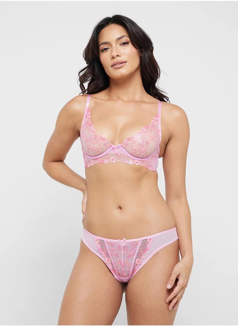 hunkemoller Lace Detail High Waist Brief