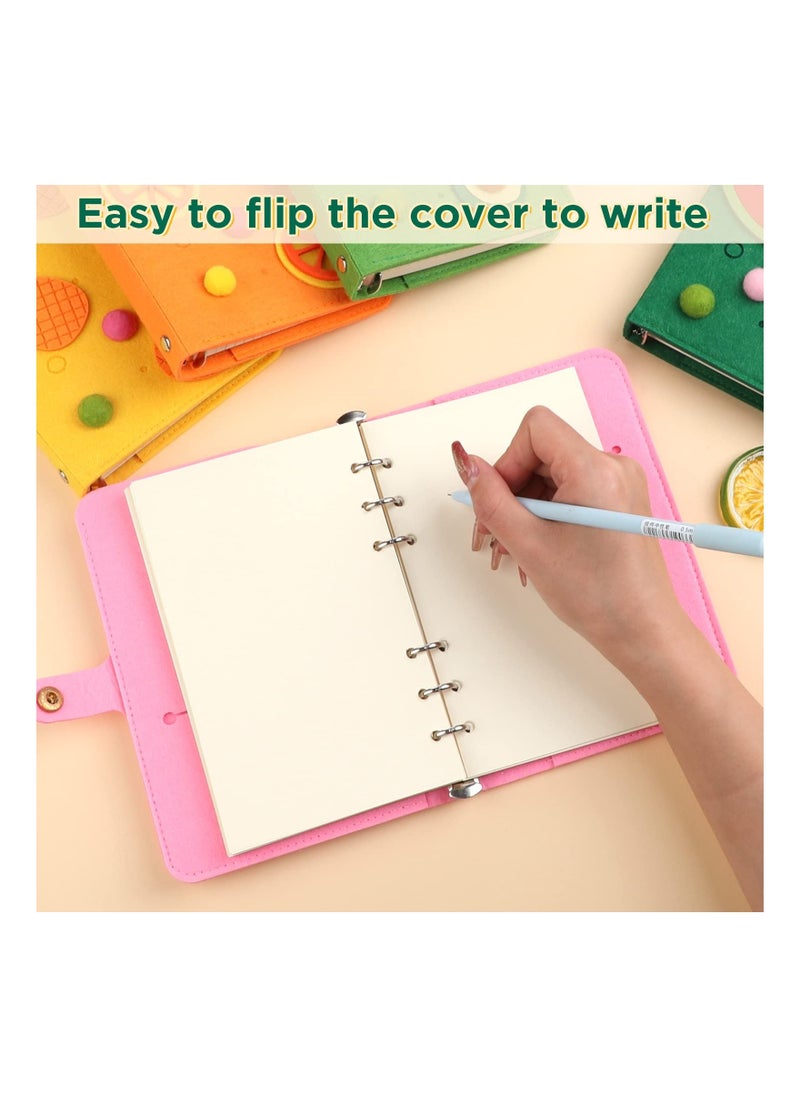 SYOSI - Cute A6 Notebook Binder Cover, with 80 Filler Papers, Soft Felt Refillable 6 Ring Binder Protector, A6 Budget Binder with Snap Button for 6-Hole Planner Pages Binder Pocket, Student, 3D Watermelon - Image 1
