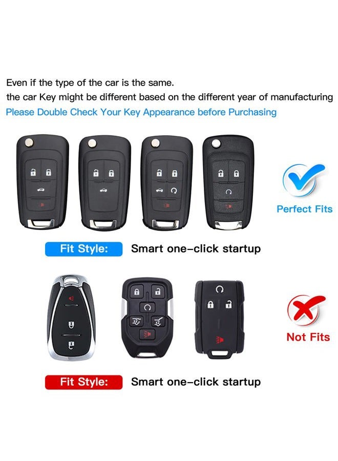 QBUC for Chevrolet Key Fob Cover With Keychain for Chevy Chevrolet Malibu Cruze Camaro Volt Equinox Sonic Impala Buick Regal - Image 2