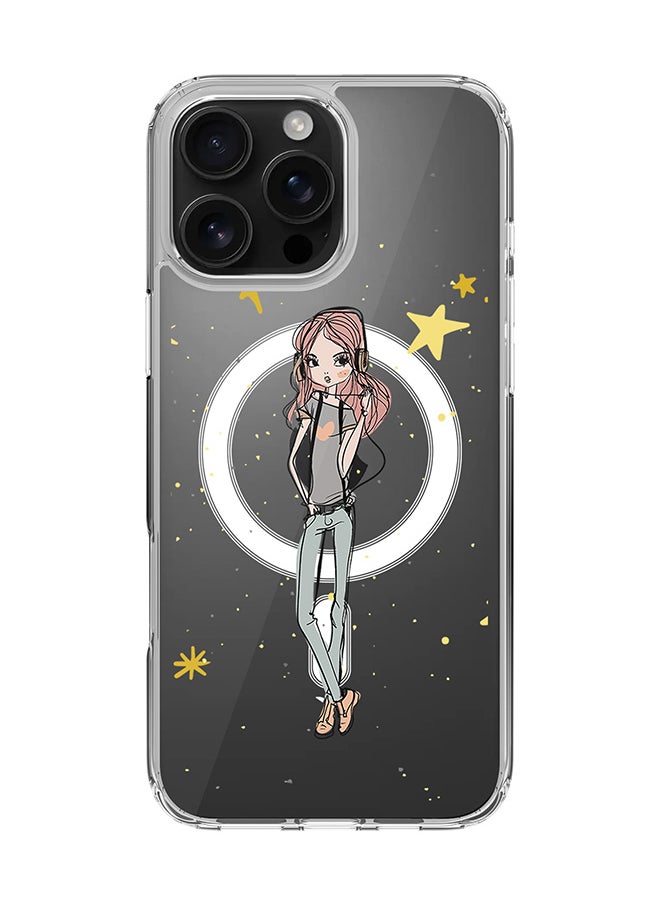Stylizedd - For iPhone 16 Pro Max Case [Compatible with MagSafe] Slim Magnetic cover Clear Phone Case - Girl Next Door - Image 1