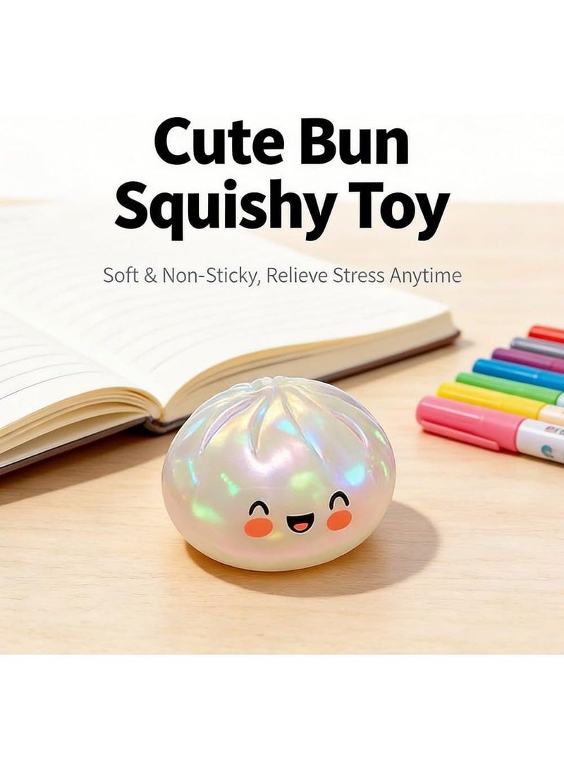 GIOIO Simulation Glitter Dumpling Fidget Toy, Soft Squeeze Squishy Toy with Steamer Box, Anti Anxiety Sensory Toy, Cute Home Table Decor, Novelty Birthday Daily Gifts for All Ages - Image 5