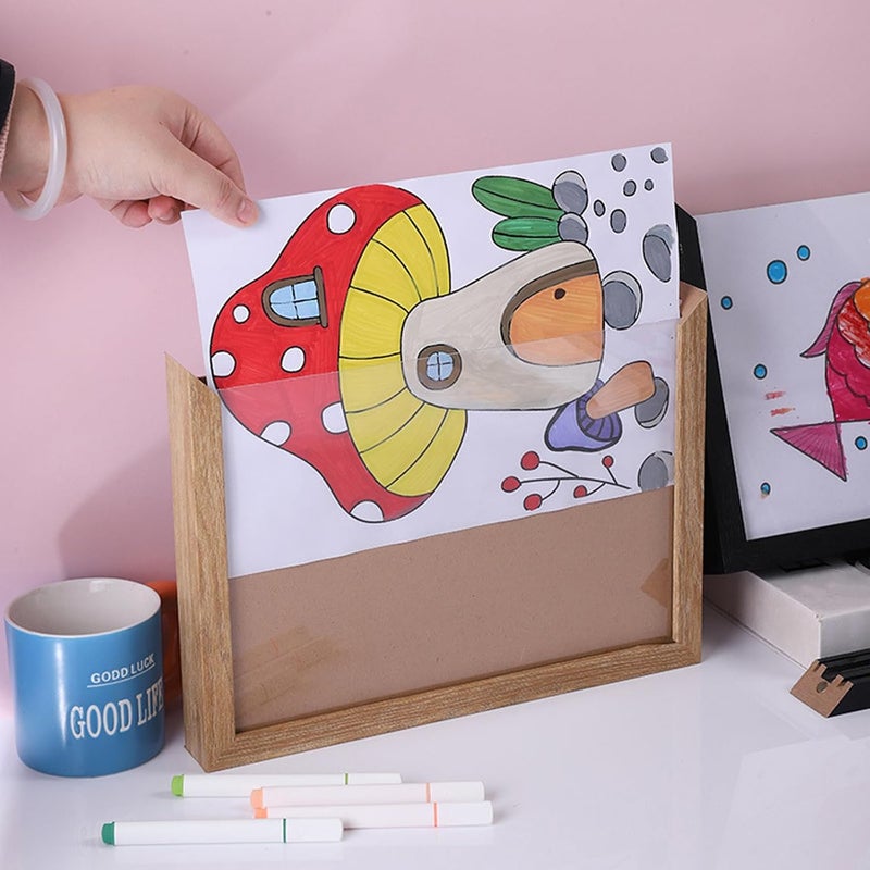 ordinarYone Easy Change Magnetic Closures Photo Frame Wood Picture Storage Frame Memory Display Case For Home Offices School Decors - Image 2