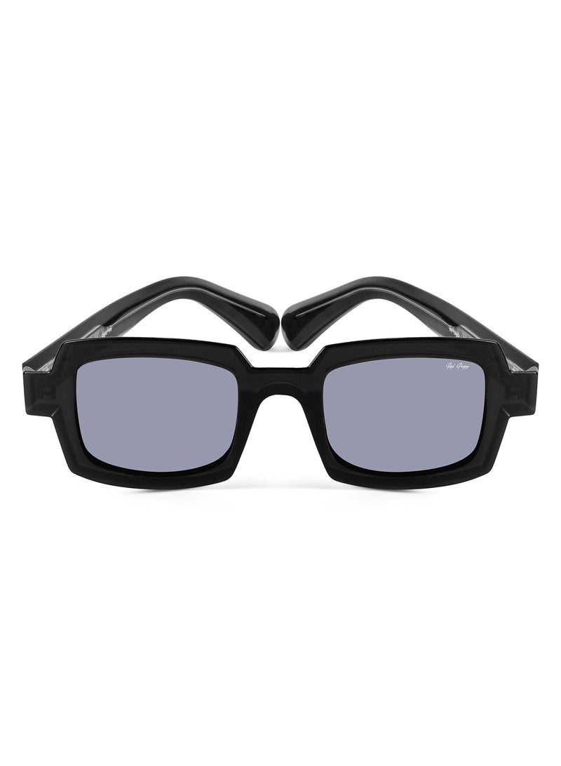 Woggles Posh Black Polarized Rectangle Sunglasses|100% UV Protected| Men & Women - Image 1