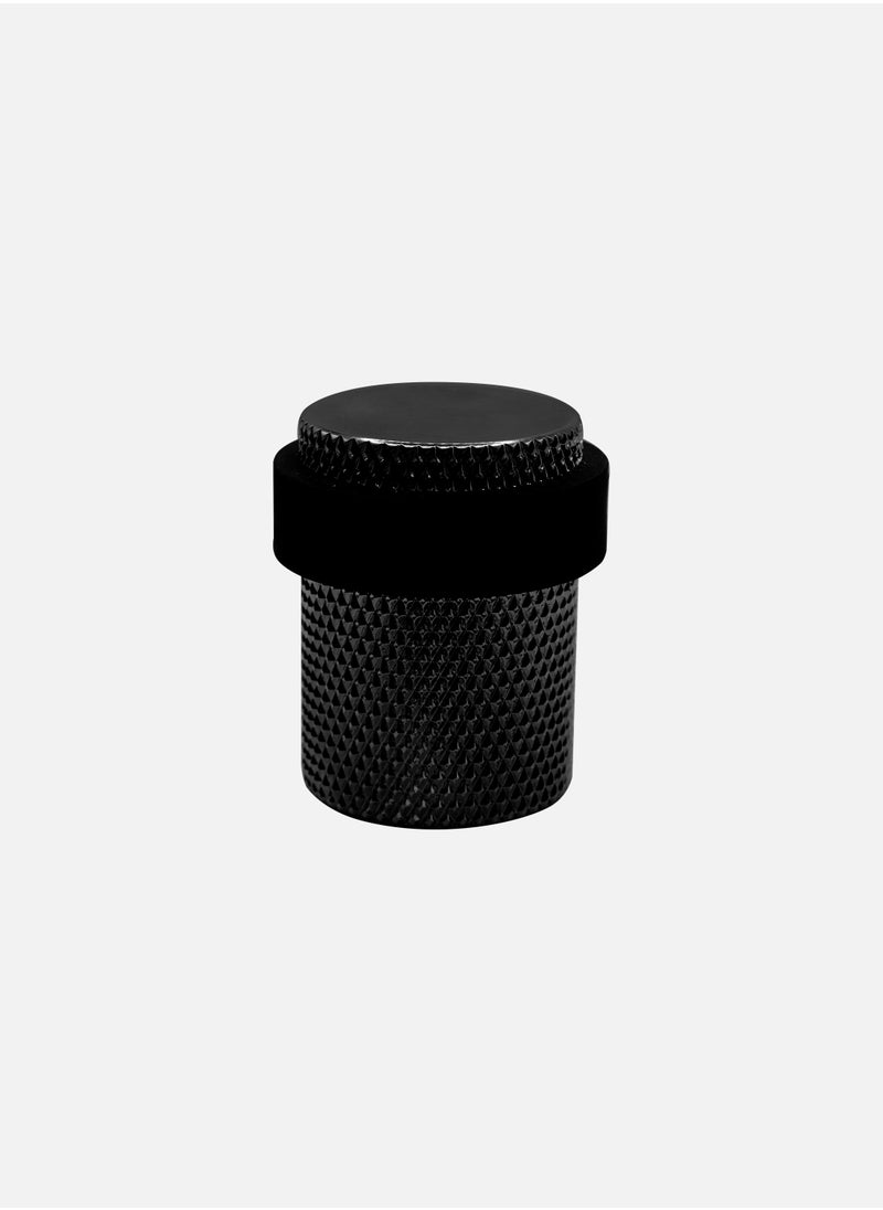 CINCINNO Knurled Aluminium Door Stopper – Premium Metal, Heavy Duty, Anti-Corrosion, Reversible, Easy Installation, Sleek Design, 5-Year Warranty - (Matt Black) 