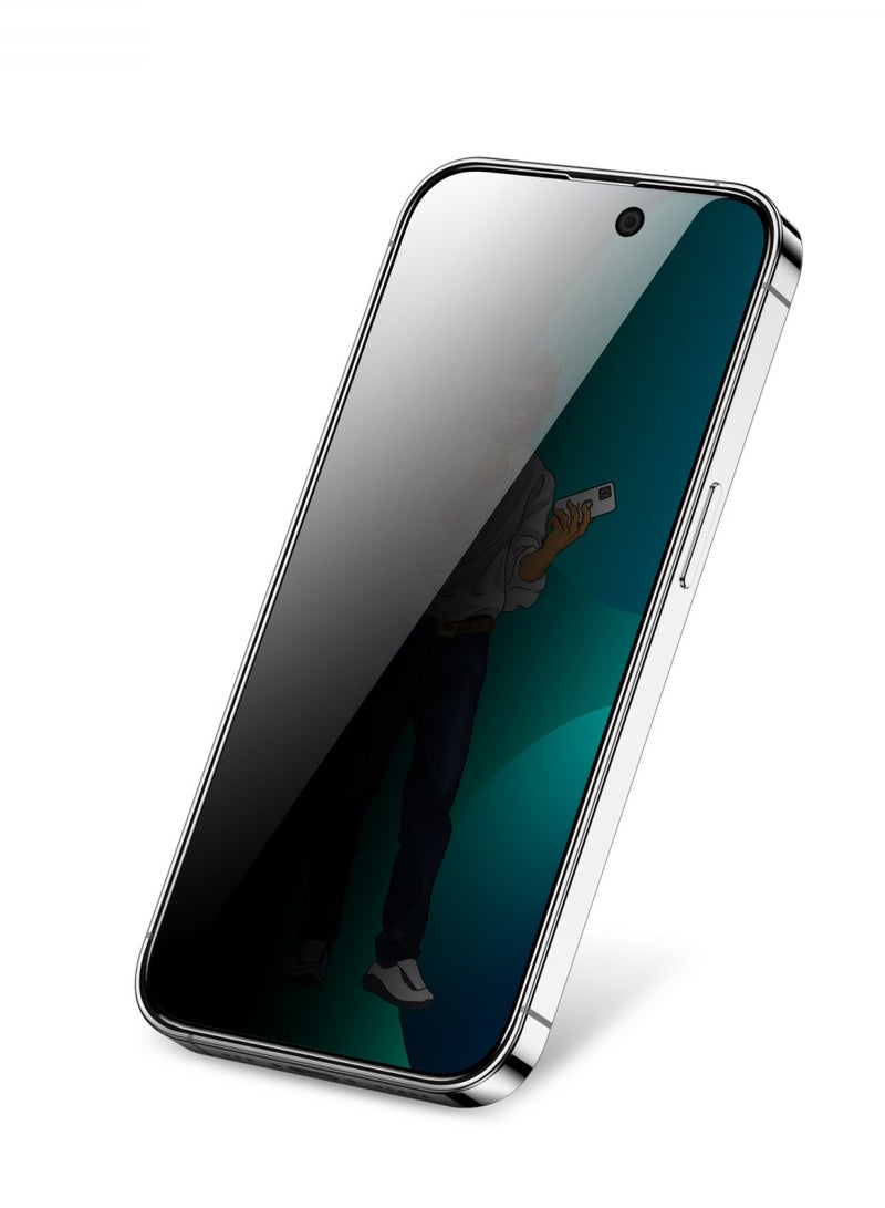 GREEN LION iPhone 14 Pro Screen Protector 9H Steve Privacy Full Glass for iPhone 14 Pro ( 6.1" ) - Black - Image 1