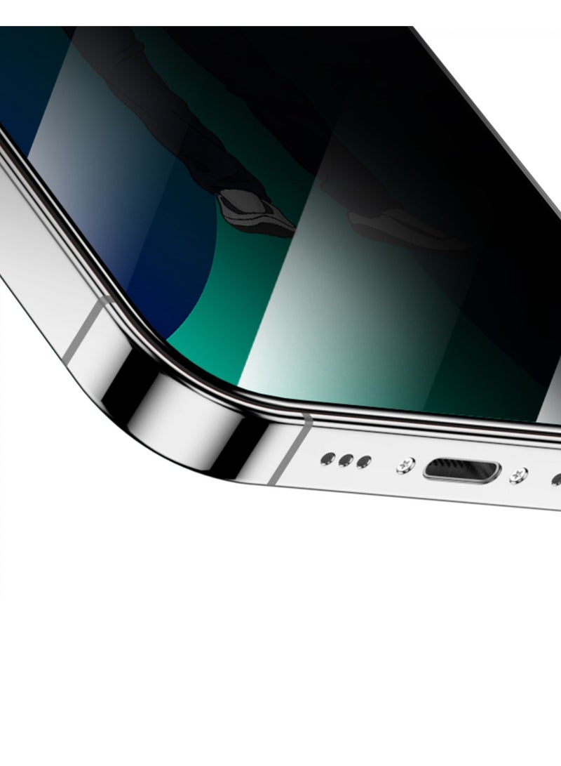 GREEN LION iPhone 14 Pro Screen Protector 9H Steve Privacy Full Glass for iPhone 14 Pro ( 6.1" ) - Black - Image 2