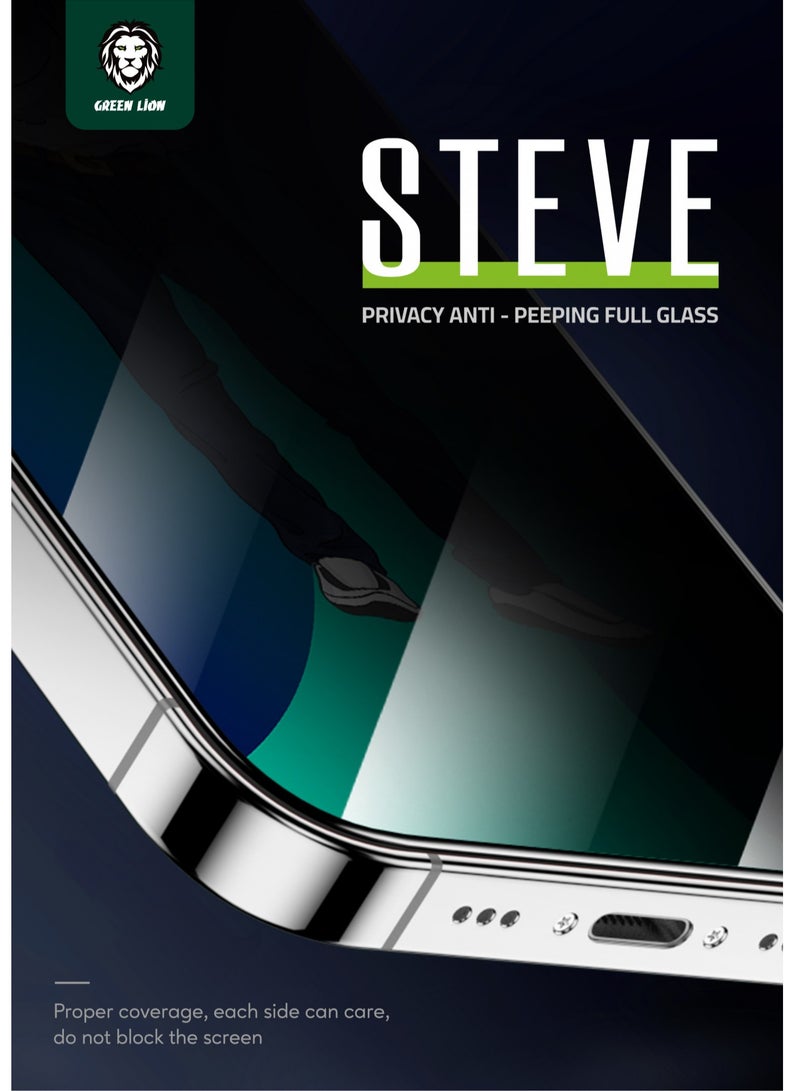GREEN LION iPhone 14 Pro Screen Protector 9H Steve Privacy Full Glass for iPhone 14 Pro ( 6.1" ) - Black - Image 4