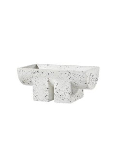 ebarza White Terrazzo Long Decorative Bowl With Legs Fb-T2213A 