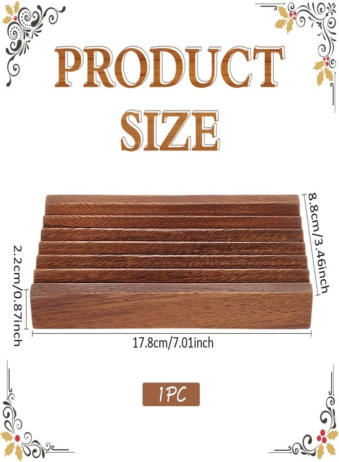 MAYJOYDIY Walnut Horizontal Pen Holder Rectangle Pen Holder Wooden Desk Organizer Pencil Holder with 6 Groove Stylish Vintage Fountain Pen Tray for Home Office Classroom Desktop Accessories - Image 2