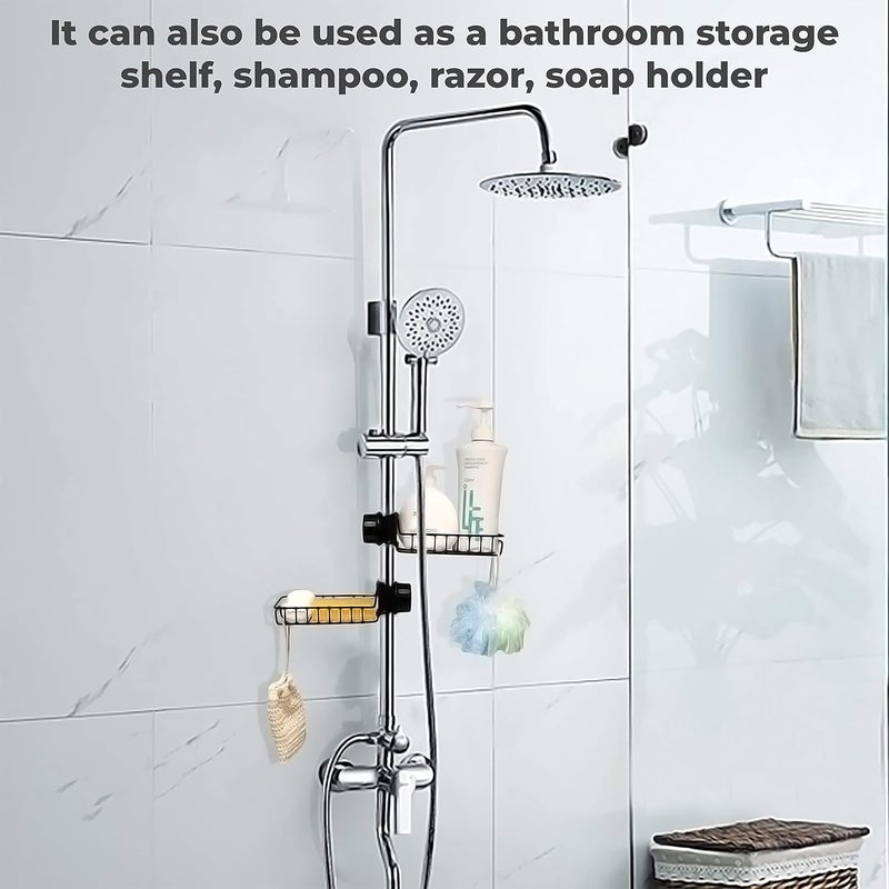 Homeistic Applience Homeistic Applience Kitchen Sink Organizer Sink Caddy Organizer Tap Hanger Organiser Clip Storage Rack Practical Home Kitchen Drain Rack with Towel Holder for Soap - Image 4