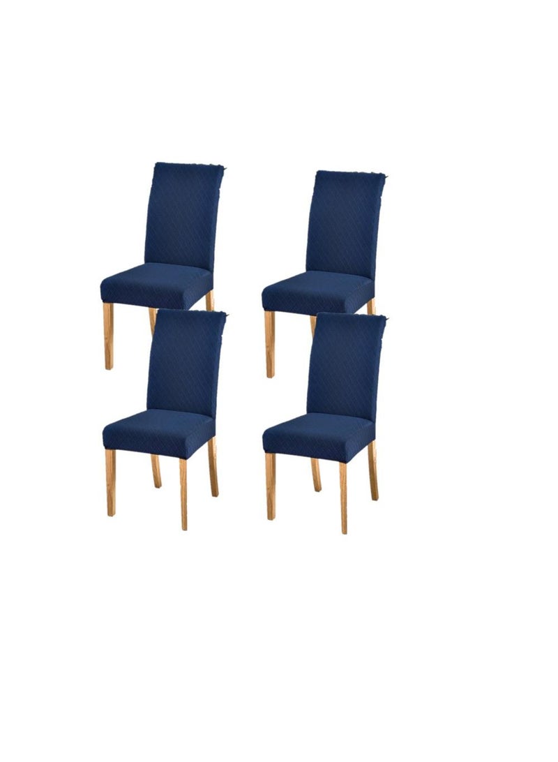Y&D 4-Piece Dining Chair Cover Set Dark Blue  - Image 1