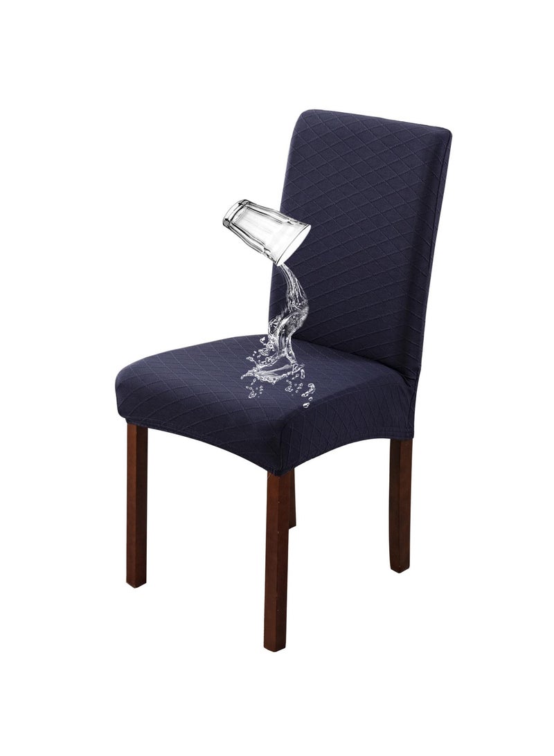Y&D 4-Piece Dining Chair Cover Set Dark Blue  - Image 2