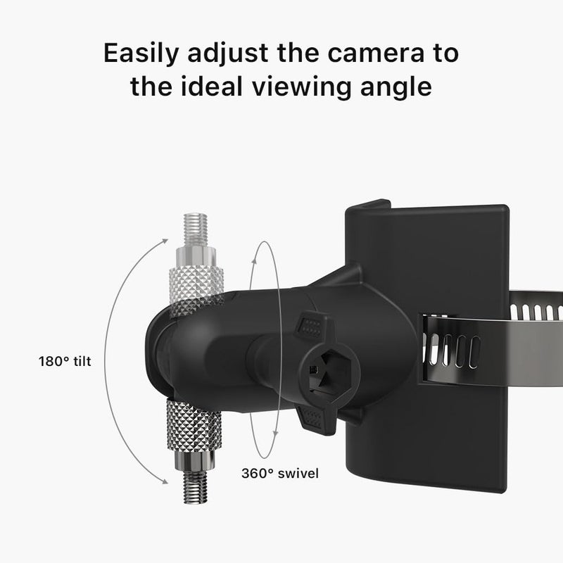 Holicfun No-Drill Outdoor Security Camera Pole Mount, Universally Compatible with Ring, Blink, Eufy, Wyze, Arlo, Google Nest, Simplisafe Cameras, and More - White - Image 4