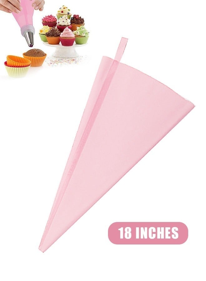 Icing Piping Cake Decorating Bag, Reusable Food Grade Silicone Cream Pastry Bag Light, 18 Inches Baking Tools (Pink) - Image 1